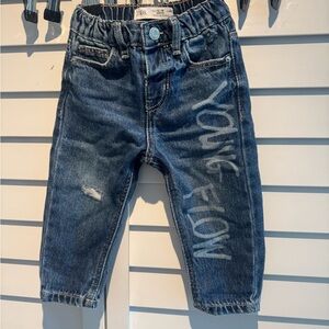 Zara Kids Blue Denim Jeans with Graphic